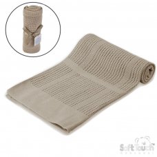 CBP51-COF: Coffee Cellular Cotton Roll Blanket